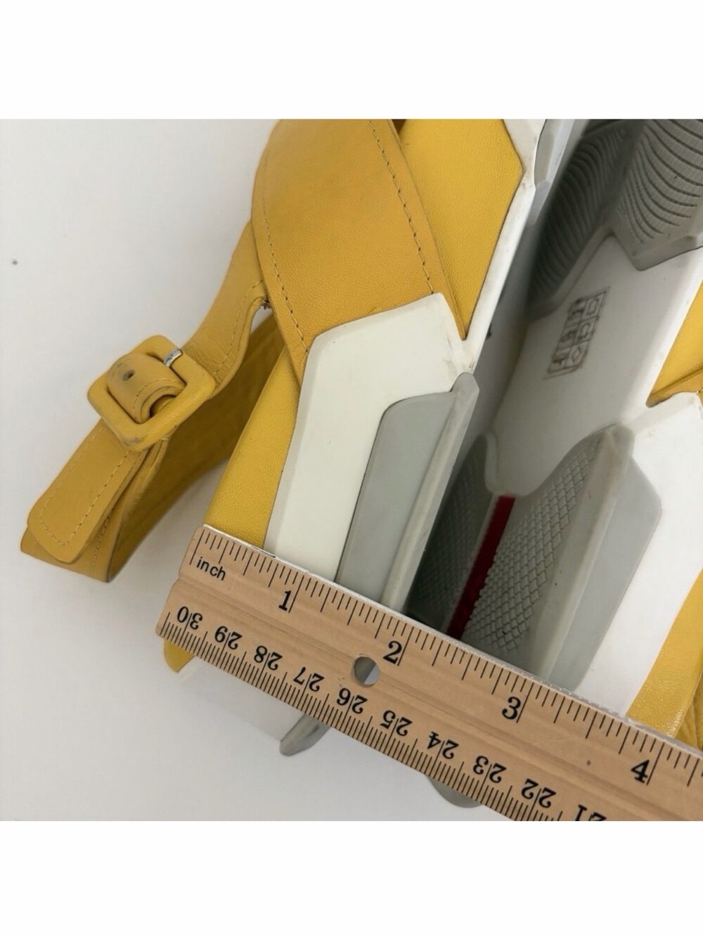 PRADA Yellow Leather Slingback Crossover Platform Sandals 39.5 / 9.5 - Picture 9 of 12